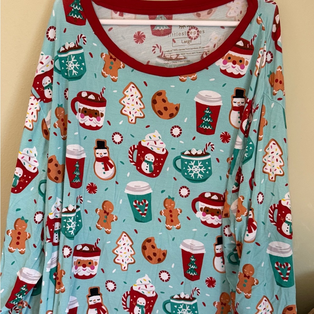Little Sleepies Festive Long Sleeve Tee - Red and Blue